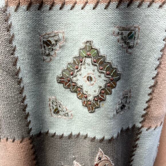 Vintage Alfred Dunner Patchwork Embroidered Sweater Womens PXL Grandma Momcore - Picture 5 of 12